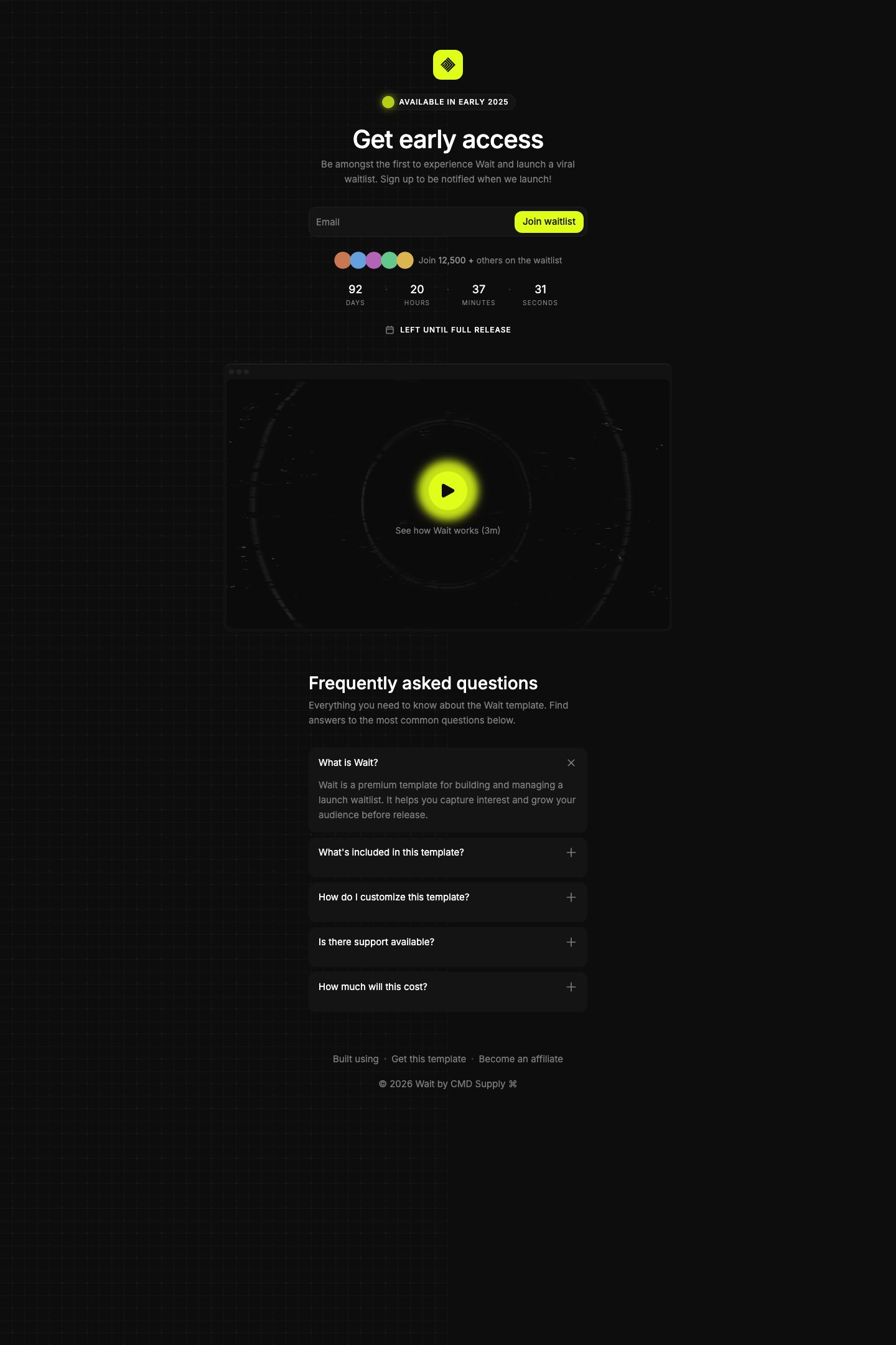 Wait Landing preview